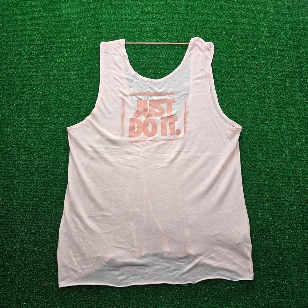 Nike Tank Top Womens Medium Light Pink Dri-Fit Muscle Bungee Open Back Workout
